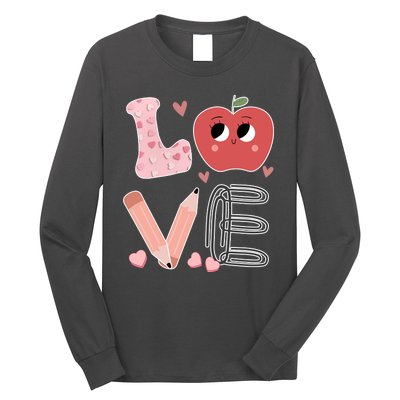 Love Apple Cute Teacher Gift Long Sleeve Shirt