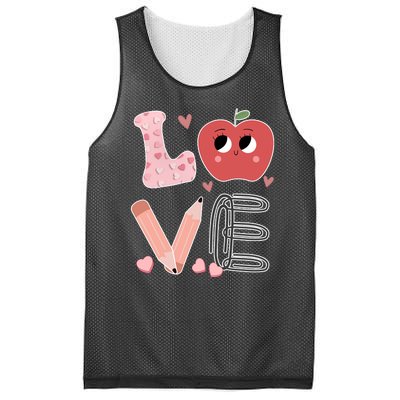 Love Apple Cute Teacher Gift Mesh Reversible Basketball Jersey Tank