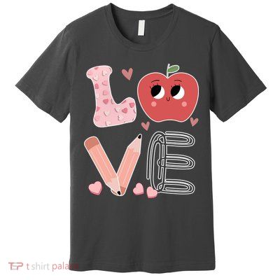Love Apple Cute Teacher Gift Premium T-Shirt