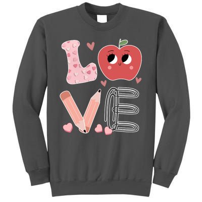 Love Apple Cute Teacher Gift Tall Sweatshirt