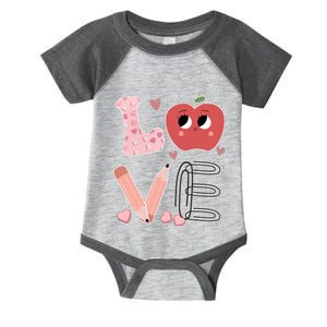 Love Apple Cute Teacher Gift Infant Baby Jersey Bodysuit