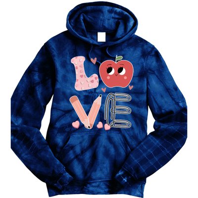 Love Apple Cute Teacher Gift Tie Dye Hoodie