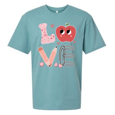 Love Apple Cute Teacher Gift Sueded Cloud Jersey T-Shirt