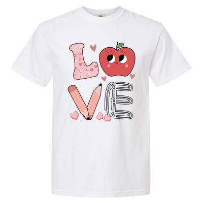 Love Apple Cute Teacher Gift Garment-Dyed Heavyweight T-Shirt