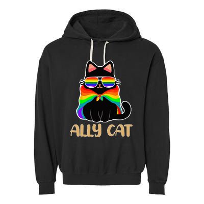 LGBT Ally Cat Be Kind Gay Rainbow Funny LGBTQ Gift Idea Garment-Dyed Fleece Hoodie