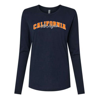 Los Angeles California Sporty Logo Womens Cotton Relaxed Long Sleeve T-Shirt