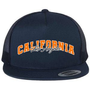 Los Angeles California Sporty Logo Flat Bill Trucker Hat