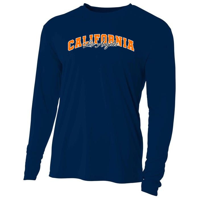 Los Angeles California Sporty Logo Cooling Performance Long Sleeve Crew