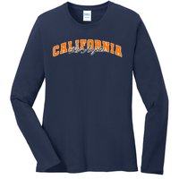 Los Angeles California Sporty Logo Ladies Long Sleeve Shirt