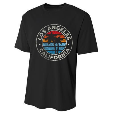 Los Angeles California Ca Vintage Graphic Retro 70s Performance Sprint T-Shirt