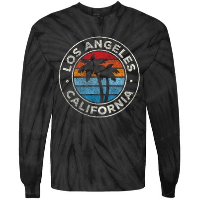 Los Angeles California Ca Vintage Graphic Retro 70s Tie-Dye Long Sleeve Shirt