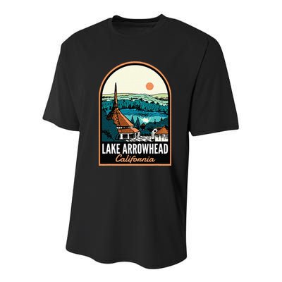 Lake Arrowhead California Vintage Youth Performance Sprint T-Shirt