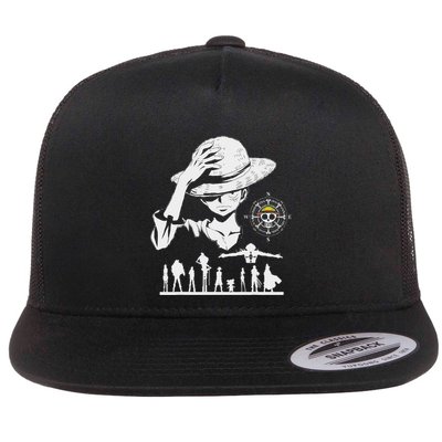 Legendary Adventure Crew Fun Silhouette King Of Pirate Anime Flatbill Hat