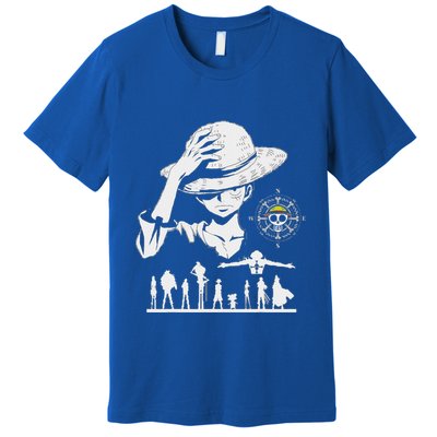 Legendary Adventure Crew Fun Silhouette King Of Pirate Anime Premium T-Shirt