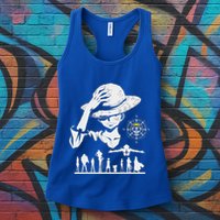 Legendary Adventure Crew Fun Silhouette King Of Pirate Anime Womens Tank Top