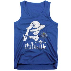 Legendary Adventure Crew Fun Silhouette King Of Pirate Anime Tank Top