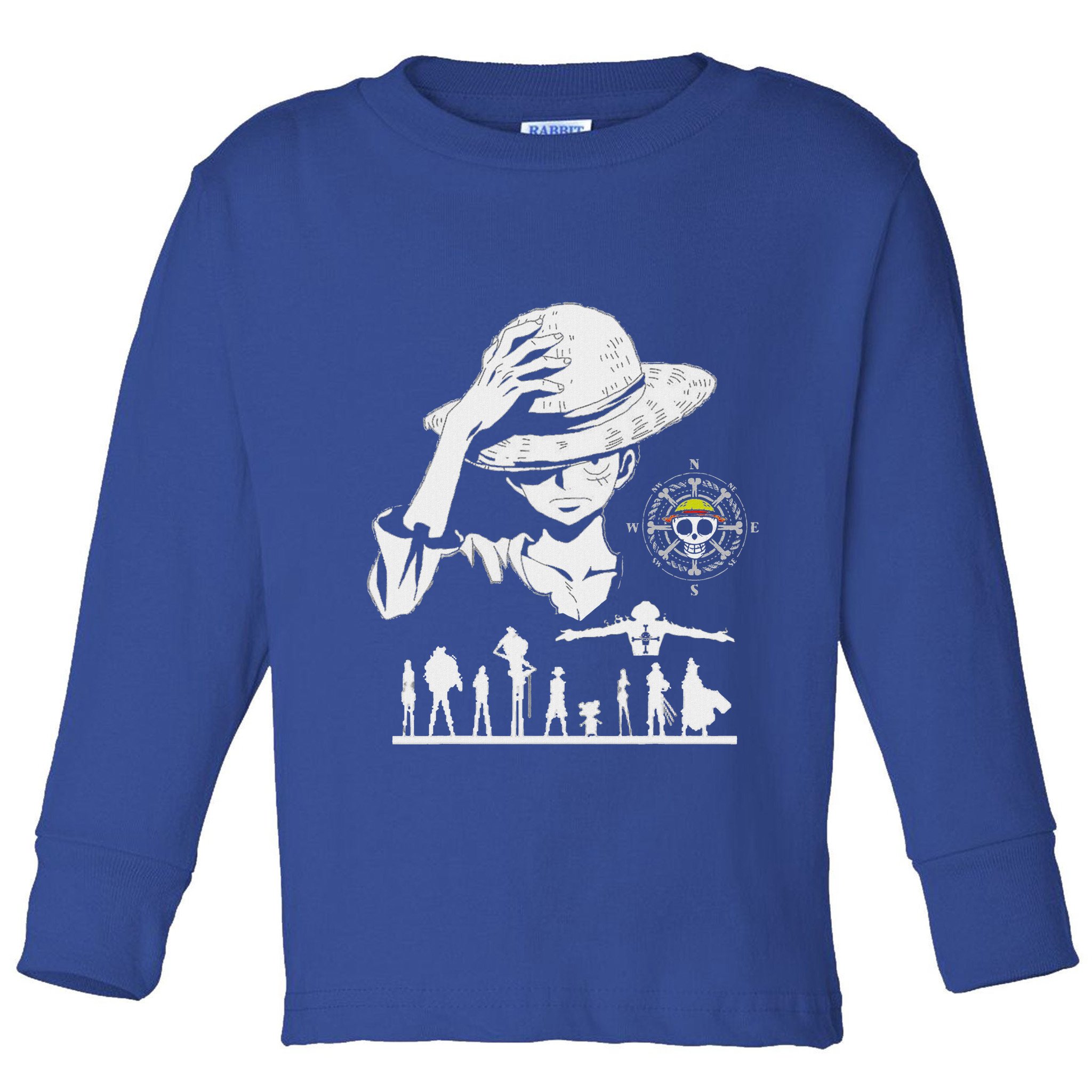 Legendary Adventure Crew Fun Silhouette King Of Pirate Anime Toddler Long Sleeve Shirt