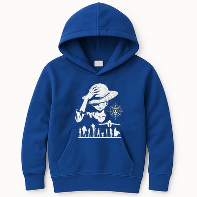 Legendary Adventure Crew Fun Silhouette King Of Pirate Anime Kids Hoodie