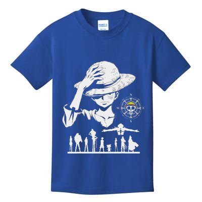 Legendary Adventure Crew Fun Silhouette King Of Pirate Anime Kids T-Shirt