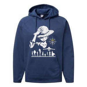 Legendary Adventure Crew Fun Silhouette King Of Pirate Anime Performance Fleece Hoodie