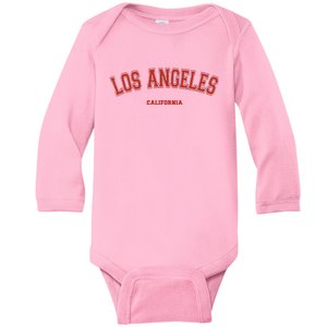 Los Angeles California CA Red Lette Baby Long Sleeve Bodysuit