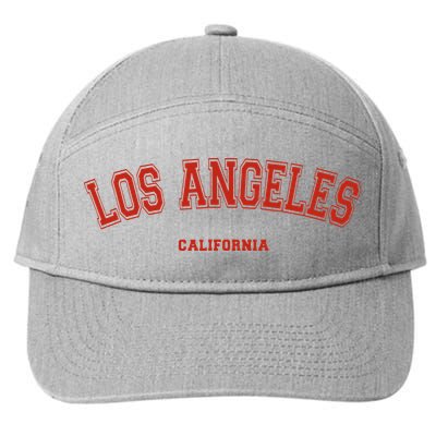 Los Angeles California CA Red Lette 7-Panel Snapback Hat