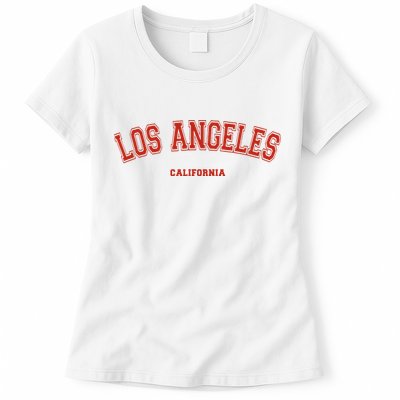 Los Angeles California CA Red Lette Womens T-Shirt