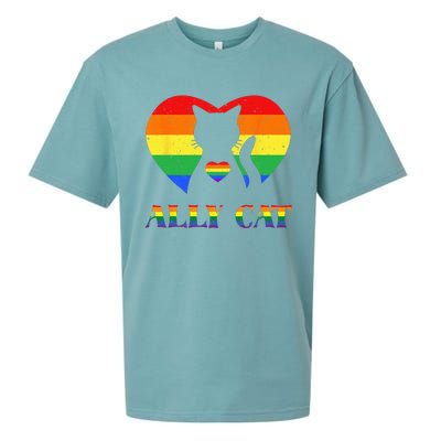 LGBT Ally Cat Be Kind Gay Rainbow Heart Funny Pride LGBTQ Sueded Cloud Jersey T-Shirt