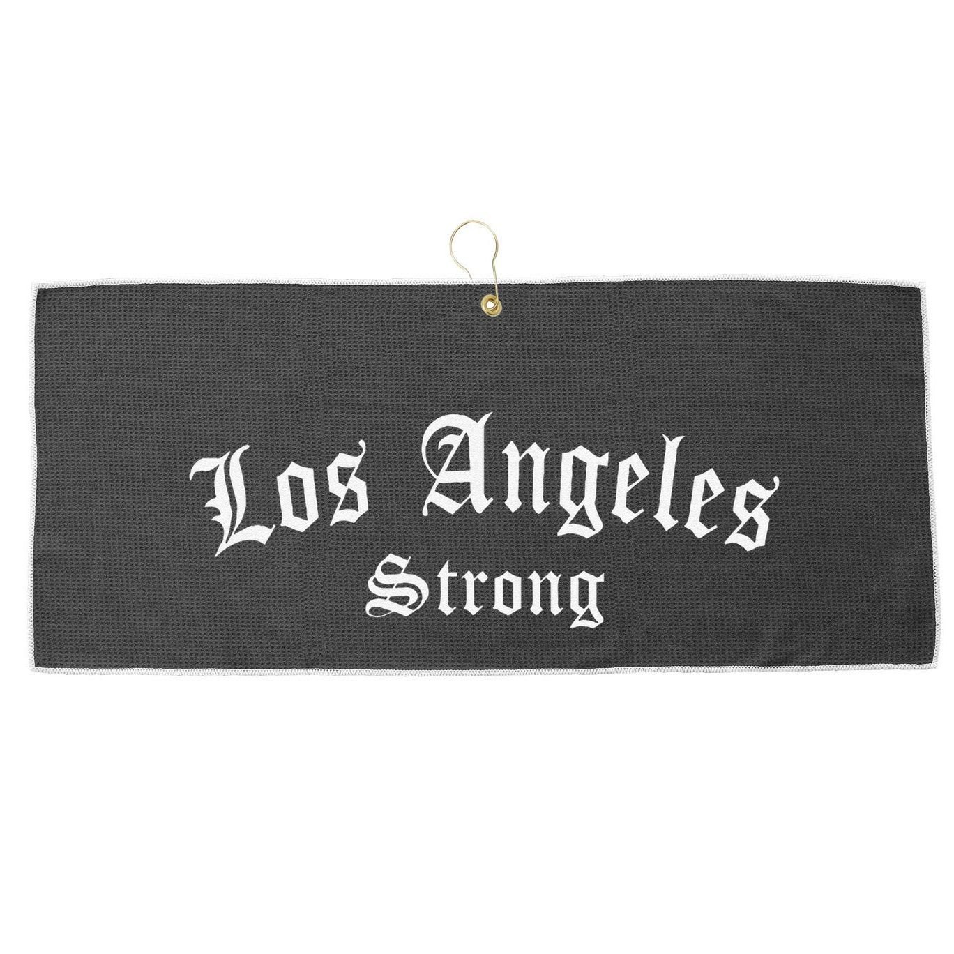 Los Angeles California Vintage We Stand La Strong Gift Large Microfiber Waffle Golf Towel