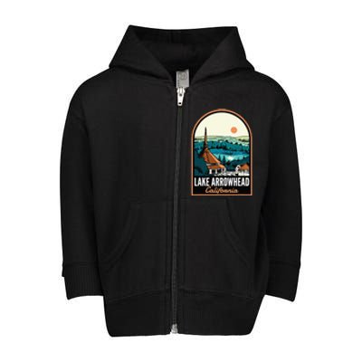 Lake Arrowhead California Vintage Toddler Zip Fleece Hoodie