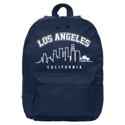 Los Angeles California City Skyline Retro 16 in Basic Backpack