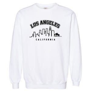 Los Angeles California City Skyline Retro Garment-Dyed Sweatshirt