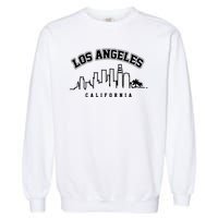 Los Angeles California City Skyline Retro Garment-Dyed Sweatshirt