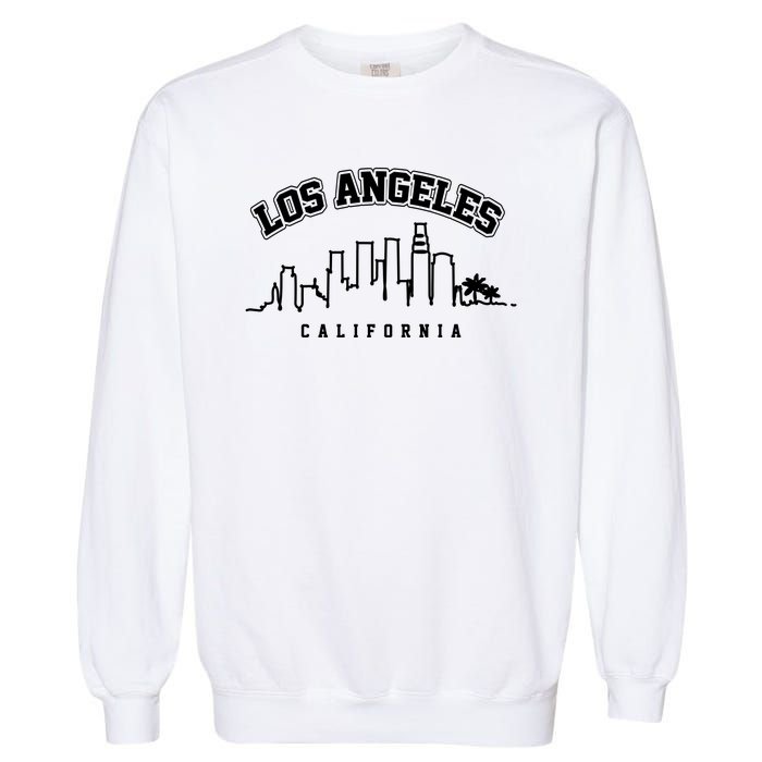 Los Angeles California City Skyline Retro Garment-Dyed Sweatshirt