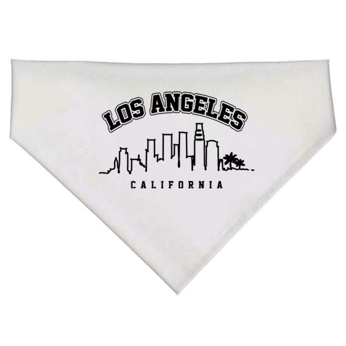 Los Angeles California City Skyline Retro USA-Made Doggie Bandana