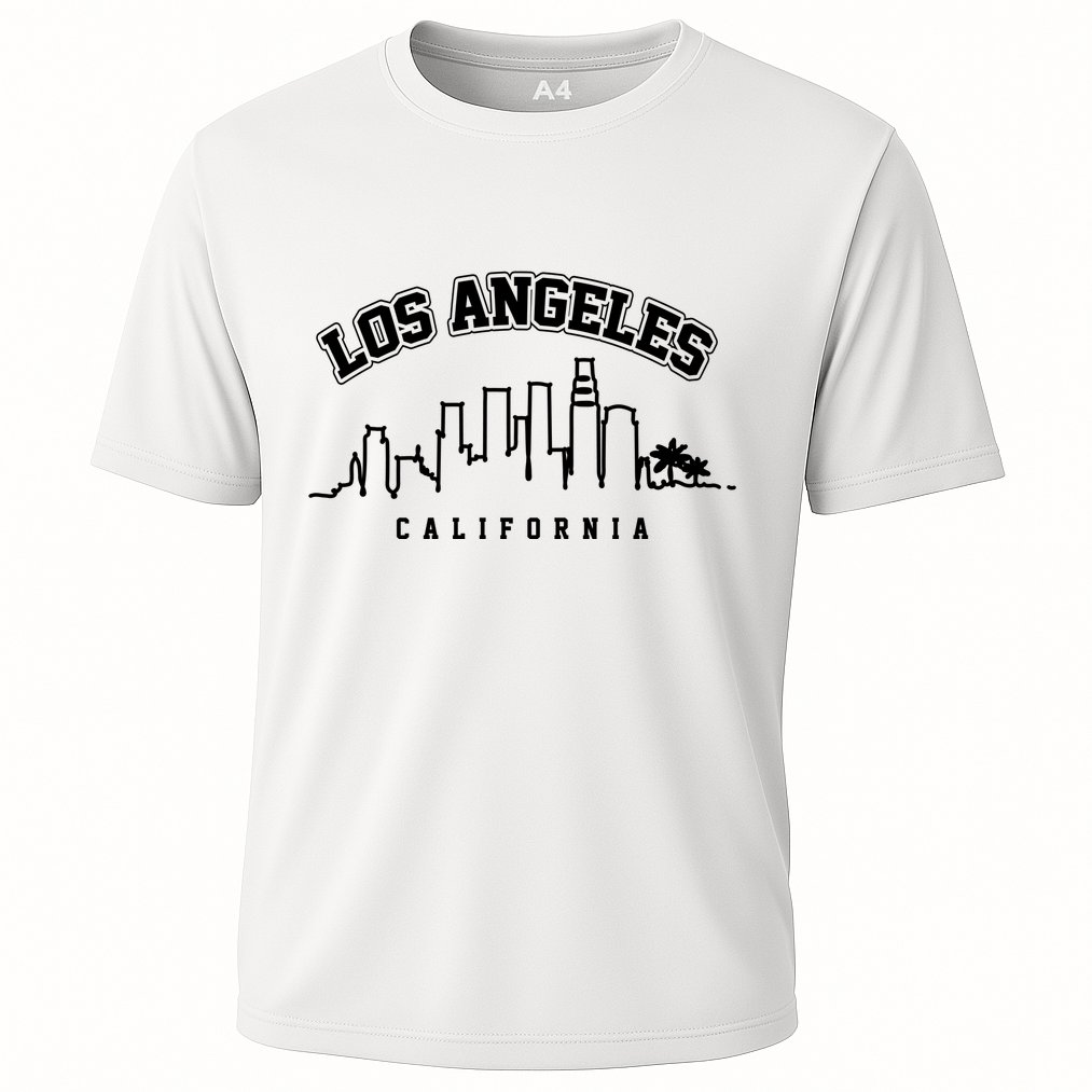 Los Angeles California City Skyline Retro Performance Shirt