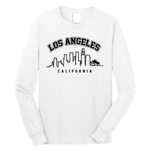 Los Angeles California City Skyline Retro Long Sleeve Shirt