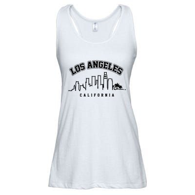 Los Angeles California City Skyline Retro Ladies Essential Flowy Tank