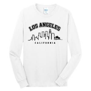 Los Angeles California City Skyline Retro Tall Long Sleeve T-Shirt