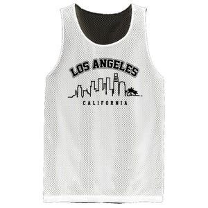 Los Angeles California City Skyline Retro Mesh Reversible Basketball Jersey Tank