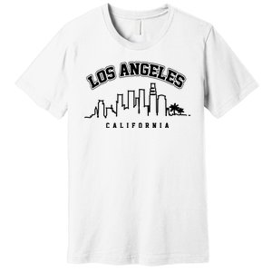 Los Angeles California City Skyline Retro Premium T-Shirt