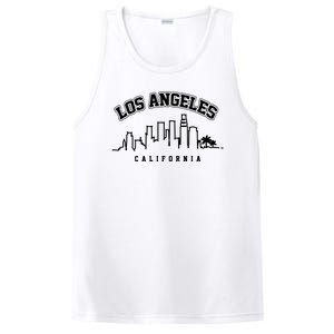 Los Angeles California City Skyline Retro PosiCharge Competitor Tank