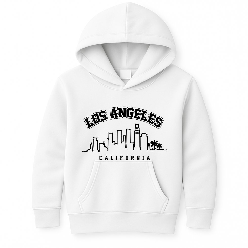 Los Angeles California City Skyline Retro Kids Hoodie