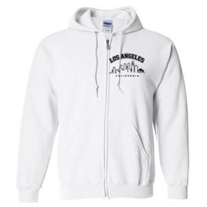 Los Angeles California City Skyline Retro Full Zip Hoodie