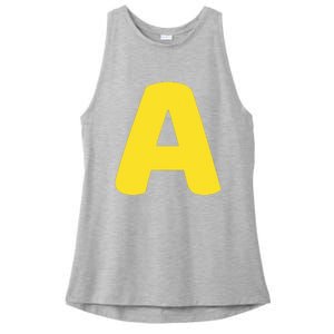 Letter A Christmas Thanksgiving Matching Halloween Costume Ladies PosiCharge Tri-Blend Wicking Tank