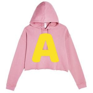 Letter A Christmas Thanksgiving Matching Halloween Costume Crop Fleece Hoodie