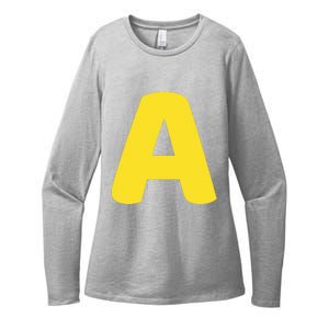 Letter A Christmas Thanksgiving Matching Halloween Costume Womens CVC Long Sleeve Shirt