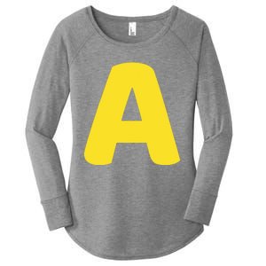 Letter A Christmas Thanksgiving Matching Halloween Costume Women's Perfect Tri Tunic Long Sleeve Shirt