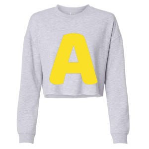 Letter A Christmas Thanksgiving Matching Halloween Costume Cropped Pullover Crew