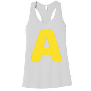 Letter A Christmas Thanksgiving Matching Halloween Costume Women's Racerback Tank